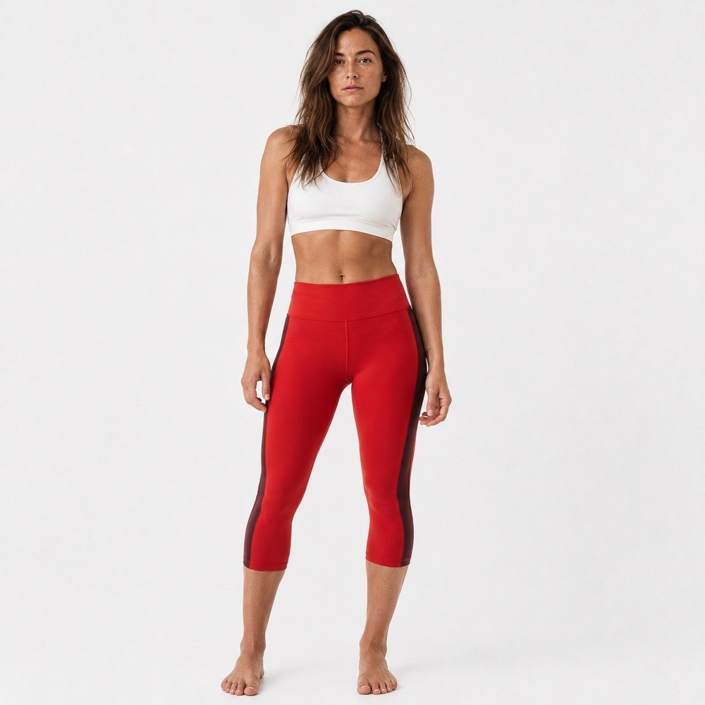 Zyia Light n Tight 7/8 Compression Leggings High Waist Red Plum Sz 4